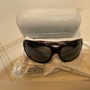 Oakley Embrace Polarized Black Purple Wrap Sunglasses